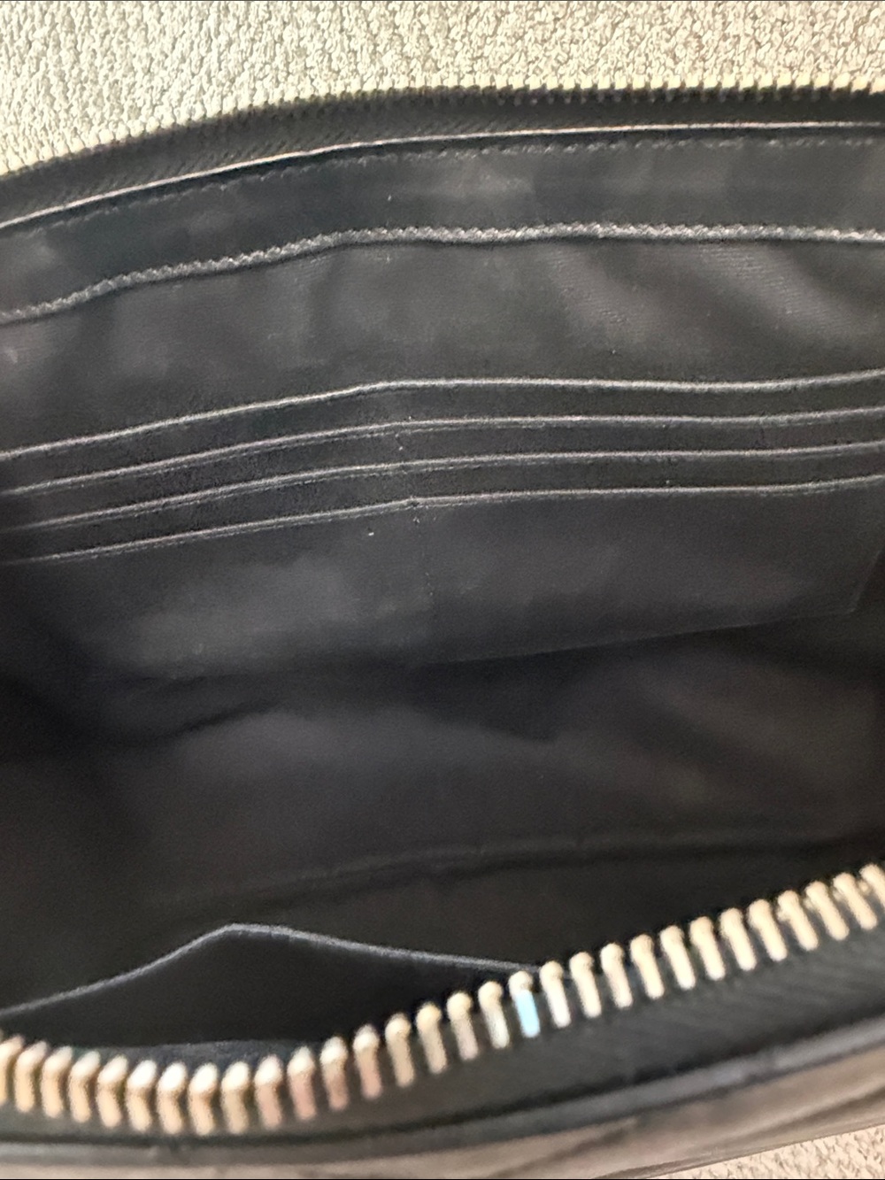 Saint Laurent Black Chevron Quilted Leather clutch/Wristlet with Gold YSL Emblem - Picture 7 of 10